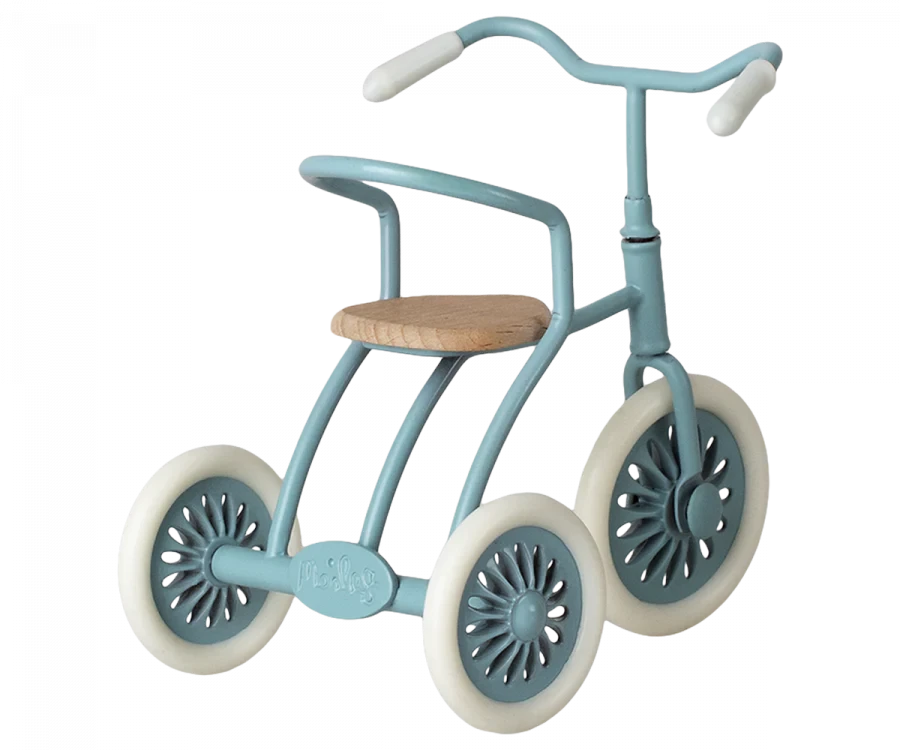 Maileg Abri A Tricycle, Mouse - Petrol Blue - Image 2