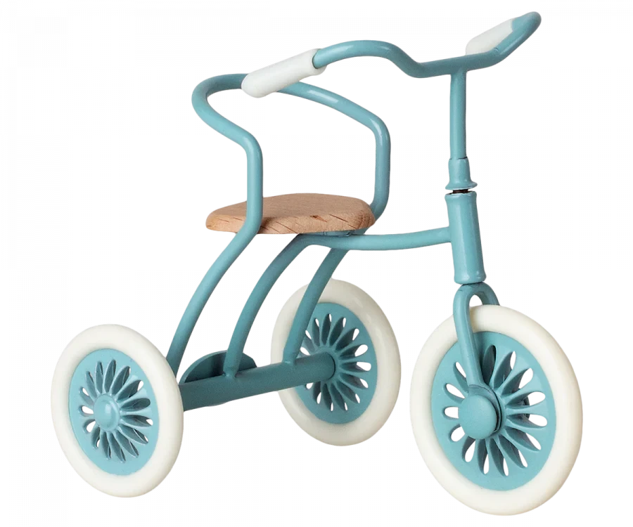 Maileg Abri A Tricycle, Mouse - Petrol Blue