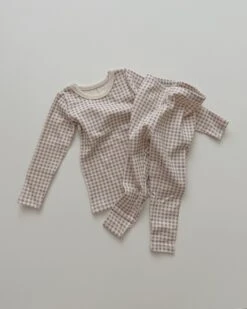 Gingham Pyjama Set - Purple