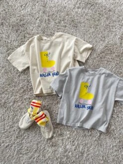 Roller Skate Oversized Tee | Grey