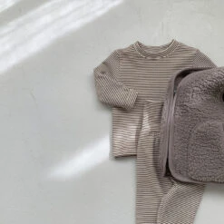 Baby Striped Pyjamas | Cream