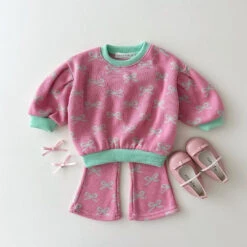 Bow Jacquard Set | Pink
