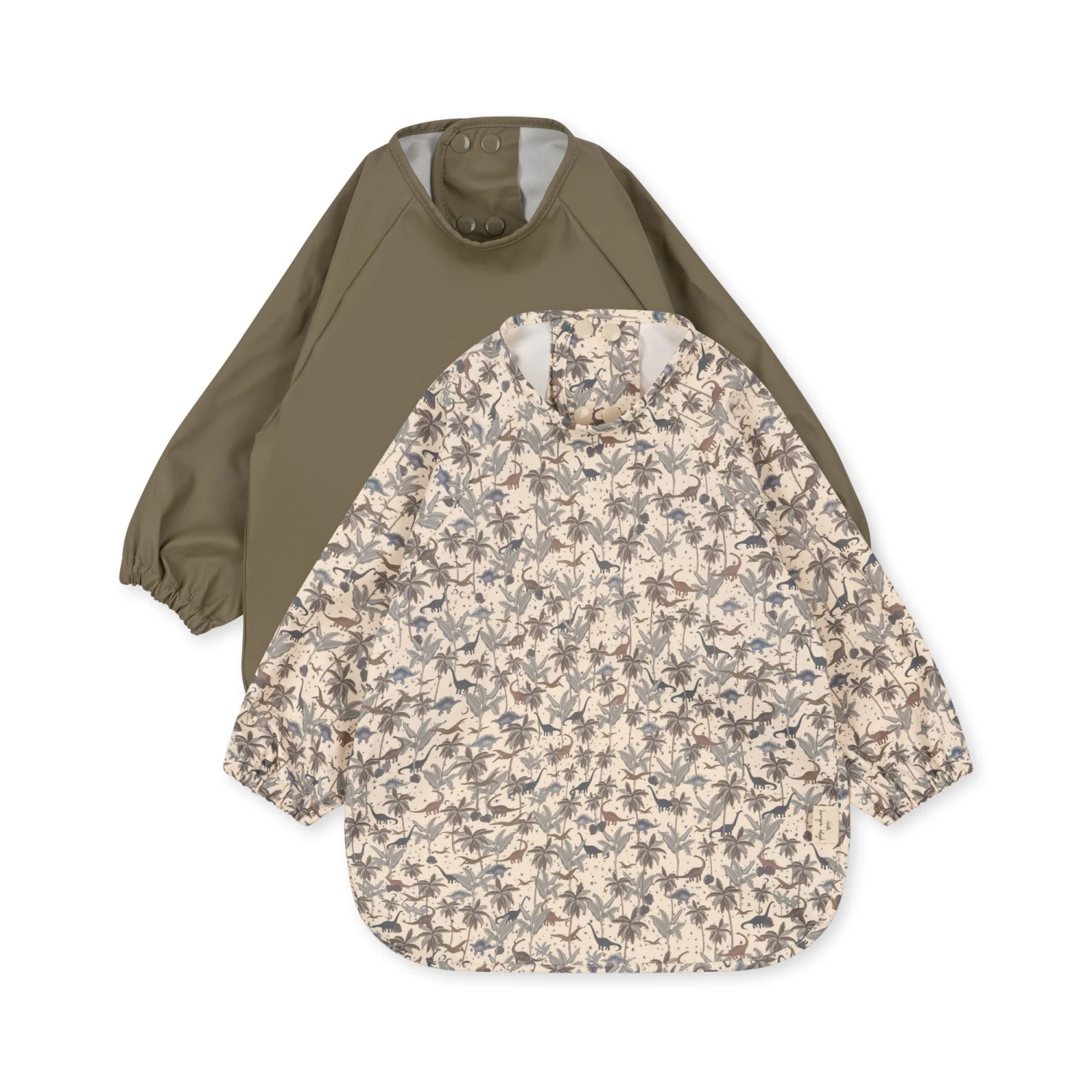 2 Pack Dinner Bib W/Sleeves - Dino/Overland Trek