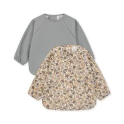 2 Pack Dinner Bib W/Sleeves - Safari/High Rise