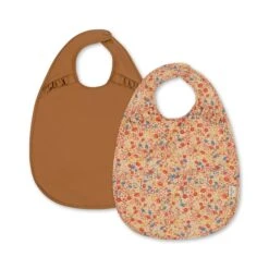 2 Pack Frill Bibs - Viletta/Almond