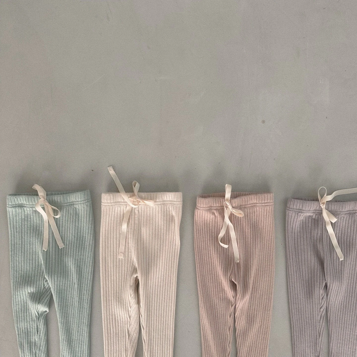 Macaron Ribbed Leggings - Mint - Image 4