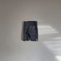 Striped Biker Shorts - Navy
