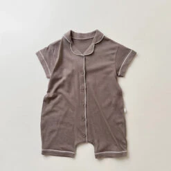 Robin Pyjama Romper - Cocoa