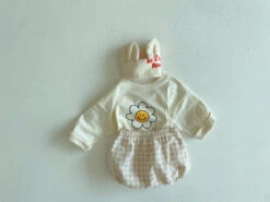Baby Daisy Check Set - Beige