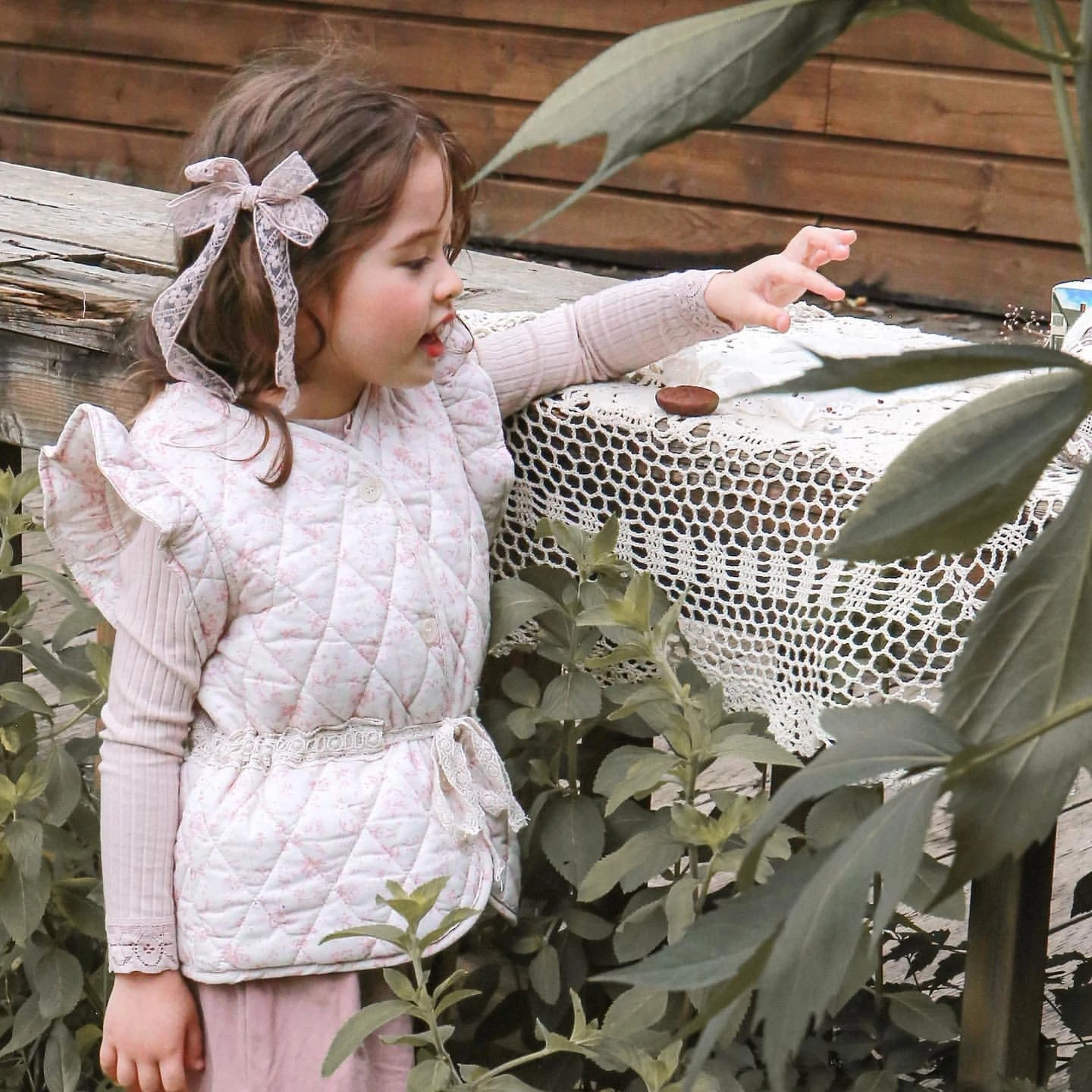 Floral Ruffle Vest - Pink - Image 3