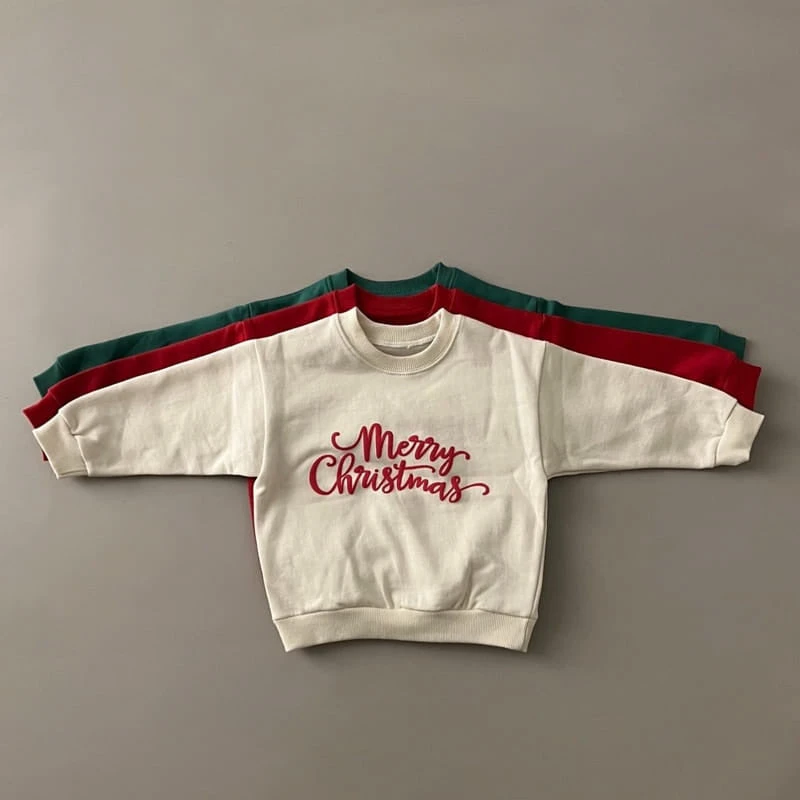 Merry Christmas Sweatshirt - Red - Image 2