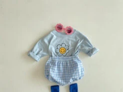 Baby Daisy Check Set - Blue