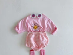 Baby Daisy Check Set - Pink
