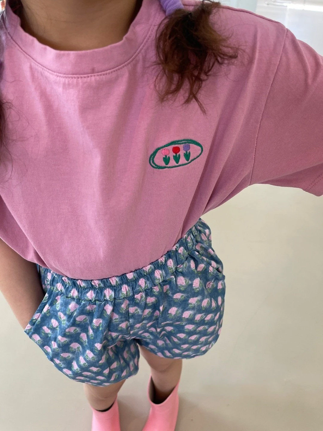 Tulip Crop Shorties Set | Pink