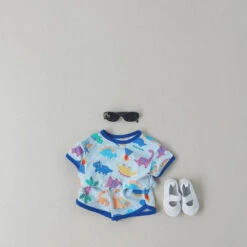 Dino Shorties Set - Sky
