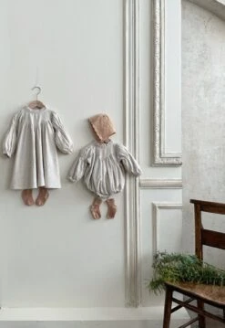 Baby Rea Linen Romper - Beige