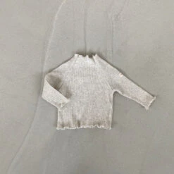 Baby Ribbed Long Sleeve Top - Heather Grey