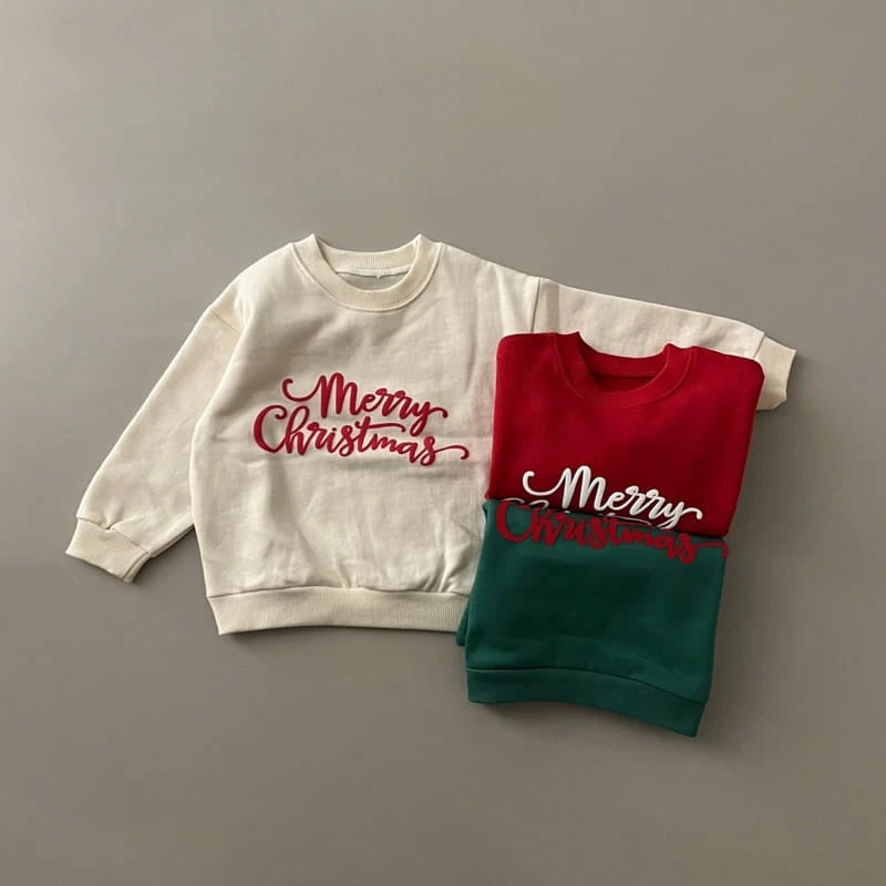 Merry Christmas Sweatshirt - Red - Image 3