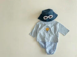 Daisy Check Set - Sky Blue