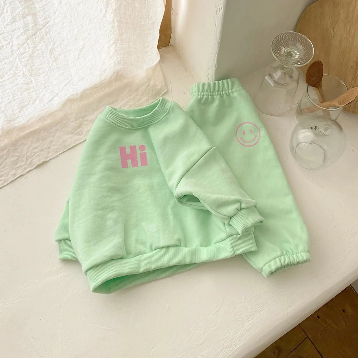 Hi Sweat Set - Mint/Pink