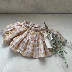 Checkered Skirt Bloomer - Yellow