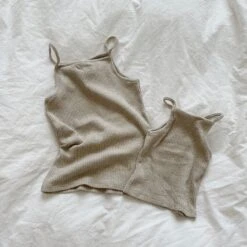 Ribbed Cami Top (Mama) - Light Khaki