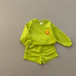 Smile Patch Shorties Set - Lime
