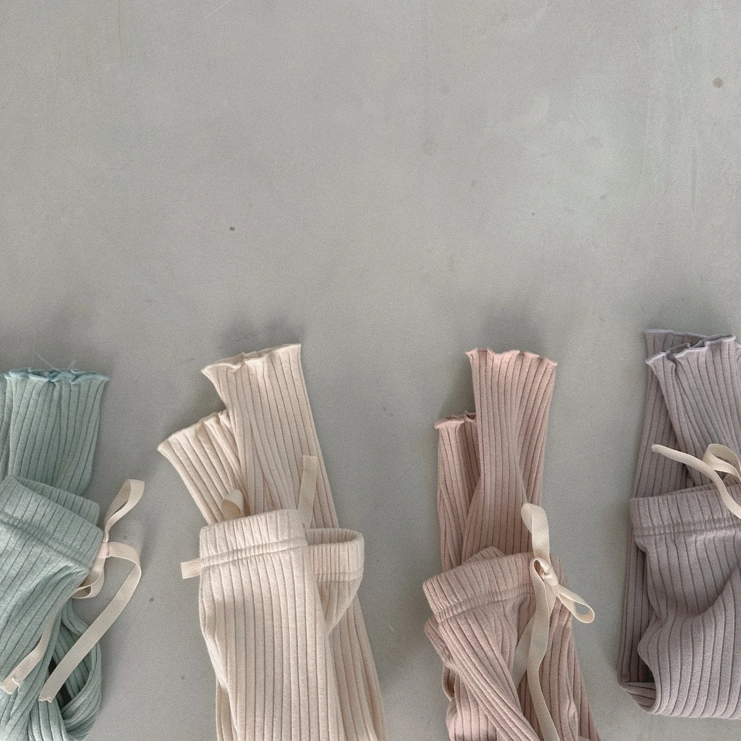 Macaron Ribbed Leggings - Mint - Image 3