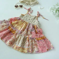 Paisley Crochet Dress - Pink