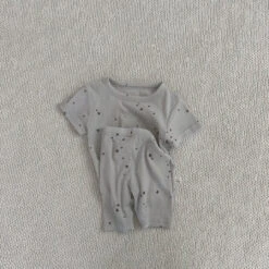 Star Ribbed Lounge Set - Grey