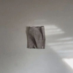 Striped Biker Shorts - Brown